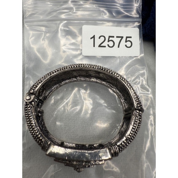 Modern Chunky Bracelet‎ Hinged Clamper Grey  Y2K6.5" - Picture 9 of 9